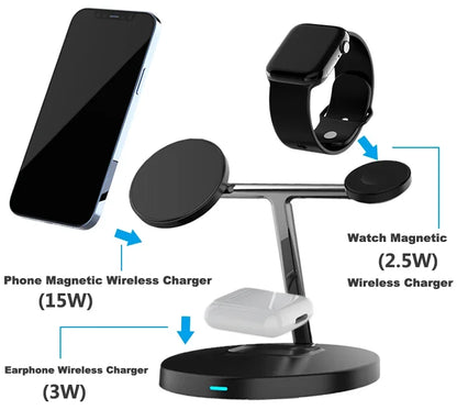 3 in 1 Wireless Magnetic Phone Charger